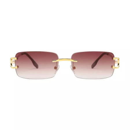 Zonnebril Unisex PBLIQ Randloos CLRS Bruin Goud