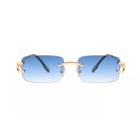 Zonnebril Unisex PBLIQ Randloos CLRS Blauw Goud