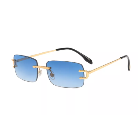 Zonnebril Unisex PBLIQ Randloos CLRS Blauw Goud