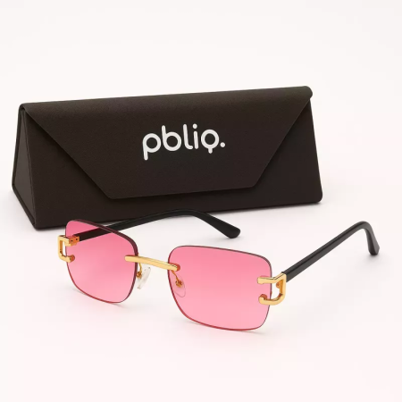 Zonnebril Unisex PBLIQ Randloos CLRS Rose Goud