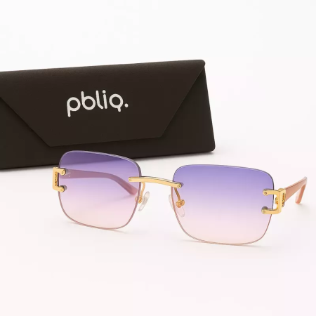 PBLIQ Zonnebril Unisex Randloos CLRS Paars Goud