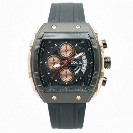 PBLIQ Luxe Herenhorloge Zwart Roségoud - Quartz Chronograaf Horloge