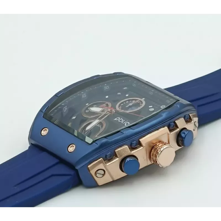 PBLIQ Luxe Herenhorloge Blauw Roségoud - Quartz Chronograaf Horloge
