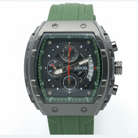 PBLIQ Luxe Herenhorloge Groen Zwart - Quartz Chronograaf Horloge