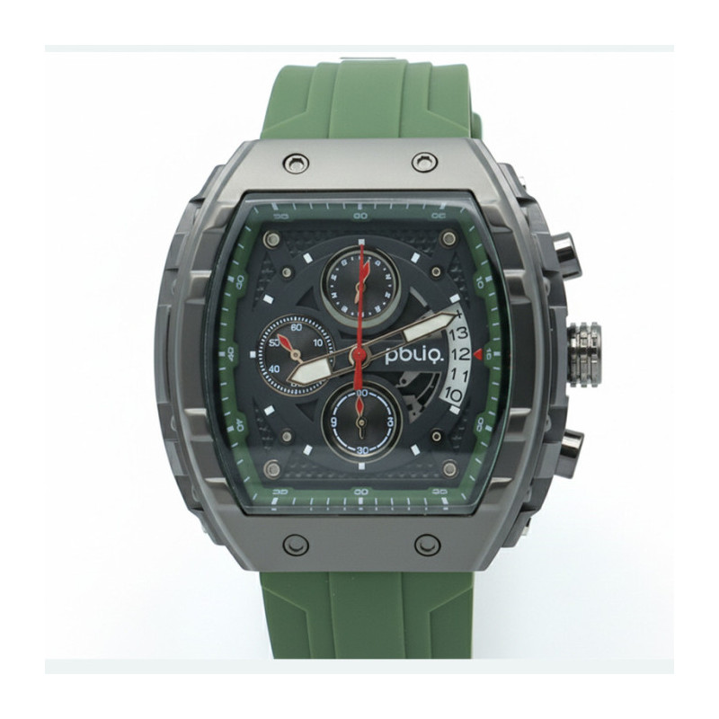 PBLIQ Luxe Herenhorloge Groen Zwart - Quartz Chronograaf Horloge