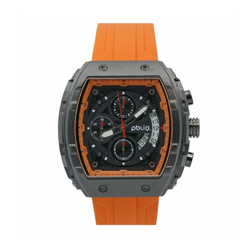 PBLIQ Luxe Herenhorloge Oranje Zwart - Quartz Chronograaf Horloge