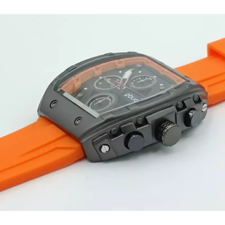 PBLIQ Luxe Herenhorloge Oranje Zwart - Quartz Chronograaf Horloge