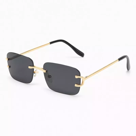 Zonnebril Unisex PBLIQ Randloos CLRS Zwart Goud